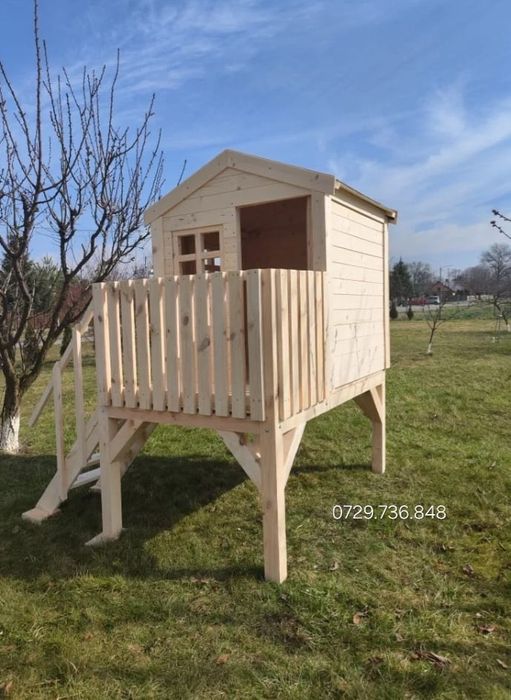 Complex  loc de joaca  mare căsuța lemn leagăne copii