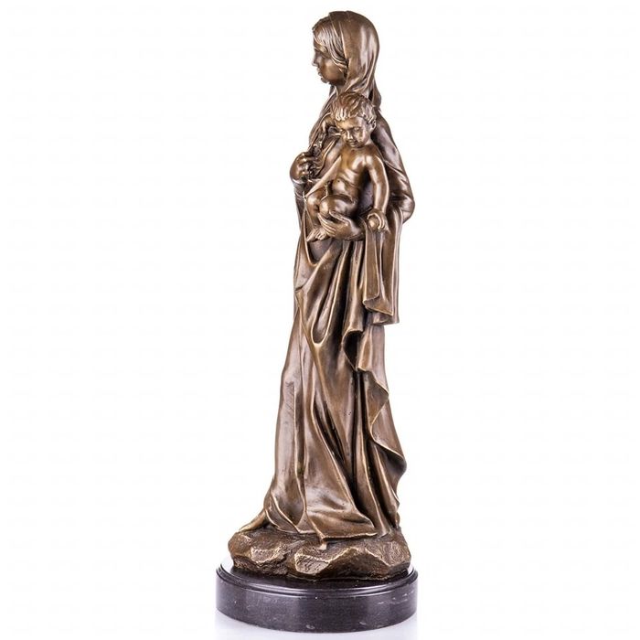 Statueta bronz- "Fecioara Maria cu pruncul Iisus "