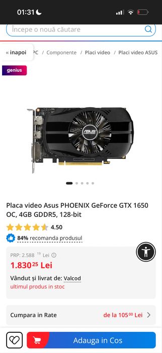 SISTEM Gaming7-10700F + GTX 1650 + B560M-K – Funcțional, Stare Bună