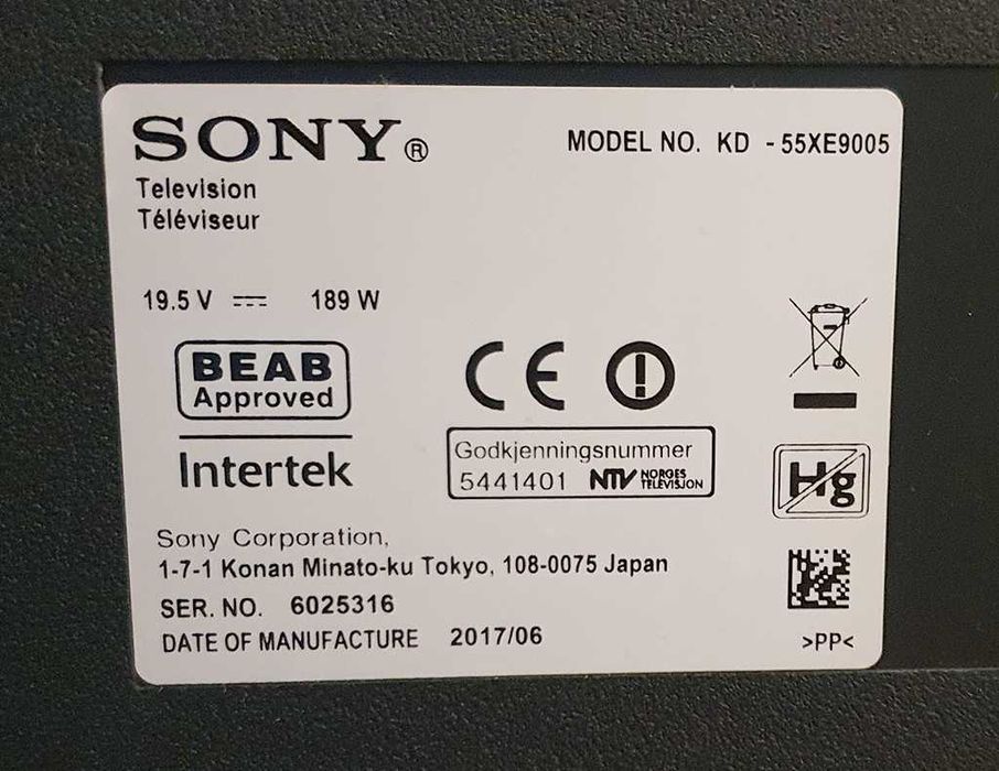 Televizor 4K Sony Bravia 55XE9005 - 138.8 cm, Smart Google TV