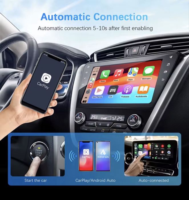Carplay adaptor wireless mini Plug and Play, Bluetooth 5