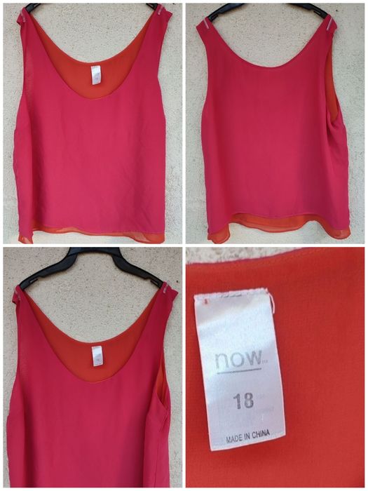 bluza dama top fara maneci vara voal TEX xxl roz