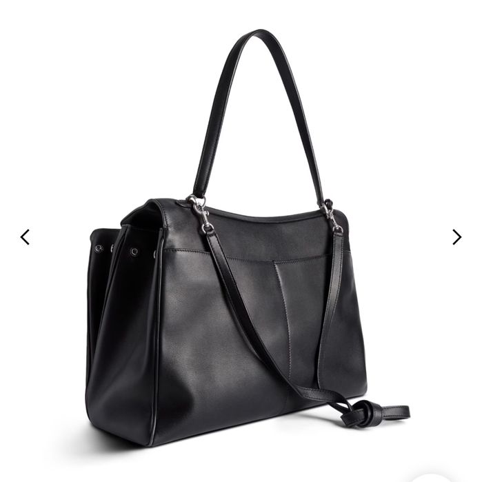 Balenciaga черна чанта баленсиага голяма дълга дръжка естествена кожа