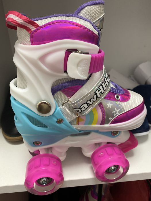 Role NOI, reglabile cu roti roz, fetite, marime 27-30