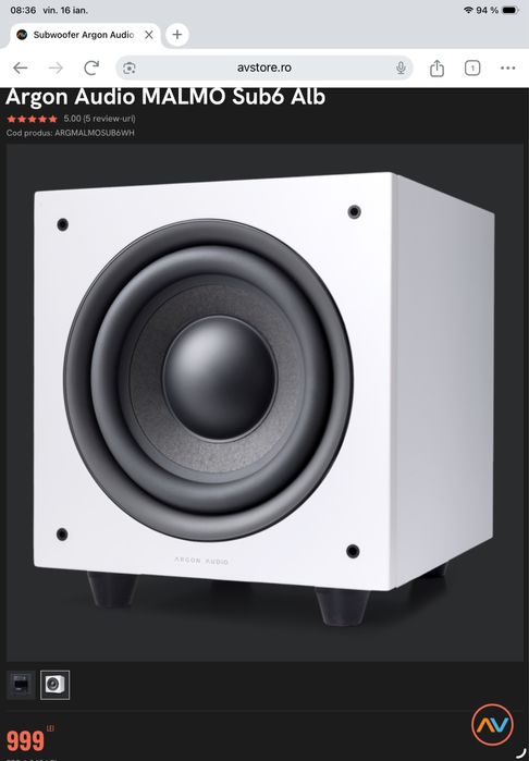 Subwoofer Argon Audio MALMO Sub6