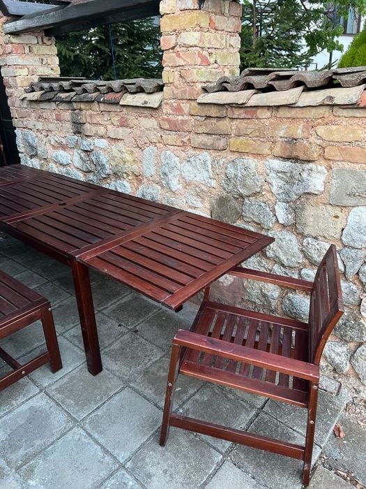 Градинска маса с пейка и два стола ИКЕА