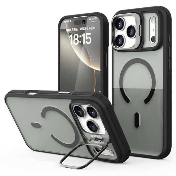 Husa iPhone 17 Pro Max Antisoc, Protectie camera, Stand, Premium