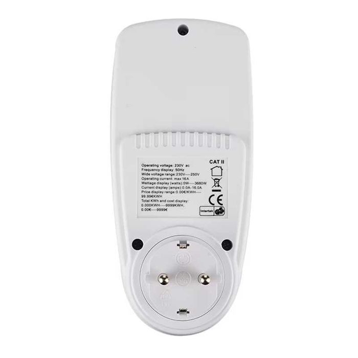 Контакт за измерване на енергия, 16A, 230V, Консумация, Ампераж,3680 W