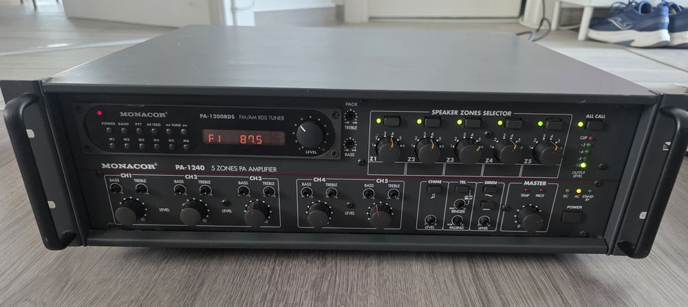 Amplificator Monacor Pa-1240RDS 240 W RMS Yamaha sony jbl jvc dynacord bose canton harman