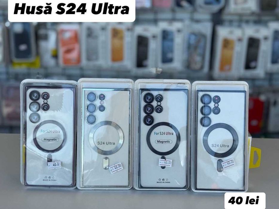 Husa TPU Luxury MagSafe , folie, cablu, încărcător Samsung S24 Ultra