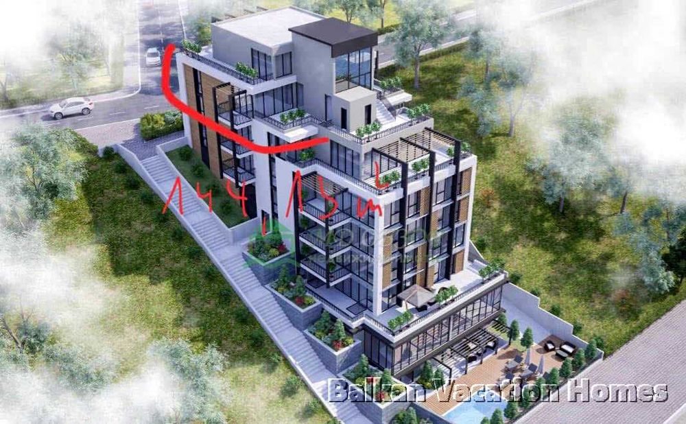 Spacious three-room luxurious apartment on the beach in Obzor