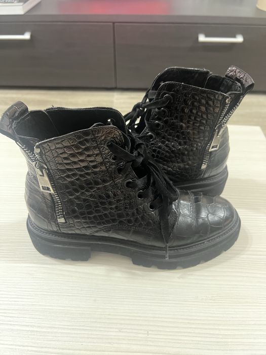 Ghete piele Kennel & Schmenger, negre, model crocodil, mărimea 39