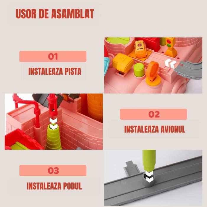 Circuit Interactiv, Jucarie Cu Volan, Interactiva, Roz