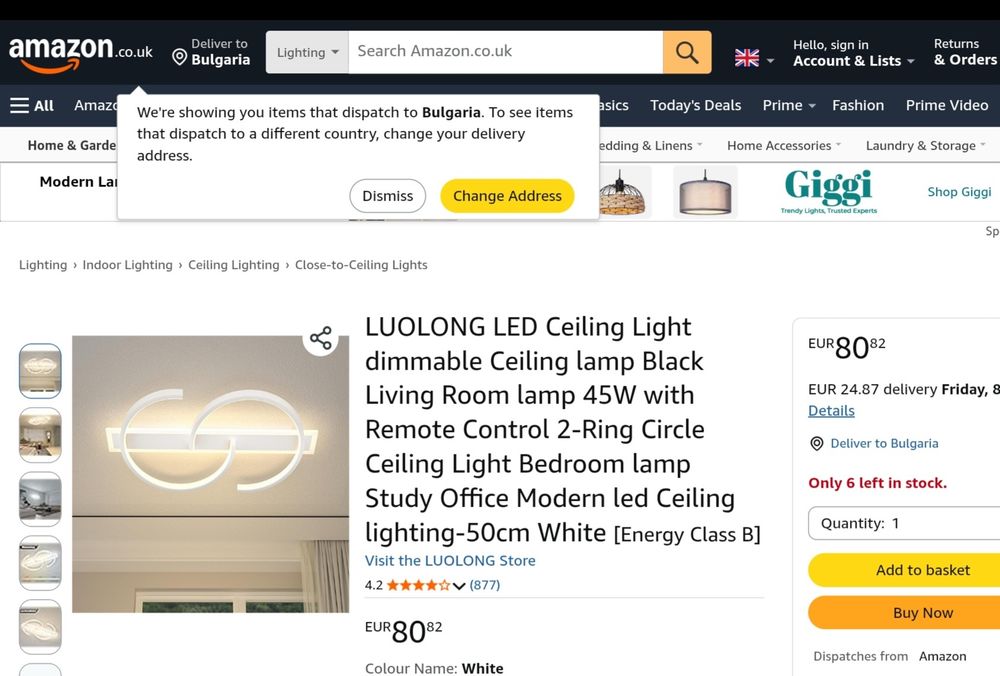 Димируема LED таванна лампа черна 35W с Дистанционно