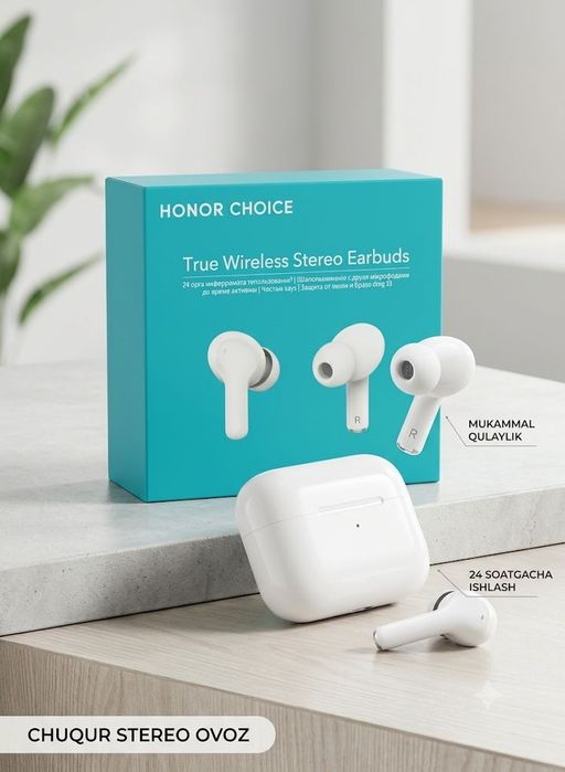 HONOR CHOICE True Wireless Stereo Earbuds — Mukammal Ovoz Sifati!