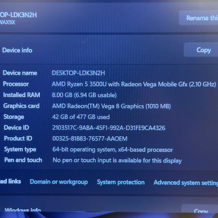 Laptop Huawei MateBook D14 AMD Ryzen 5 3500U SSD 512GB RAM 8GB Mystic Silver - GARANTIE 12 LUNI | TrueGSM