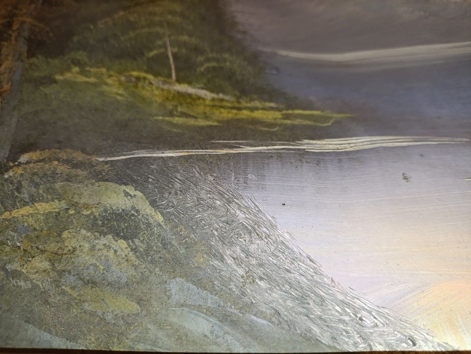 Tablou Pictat "Apus peste Lacul Ascuns" Anul 1998