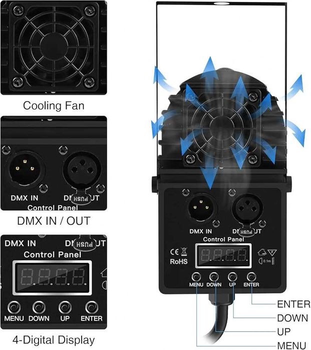 U`King 30 W LED Pinspot Spot Lights RGBW Spotlight Headlight DMX512
