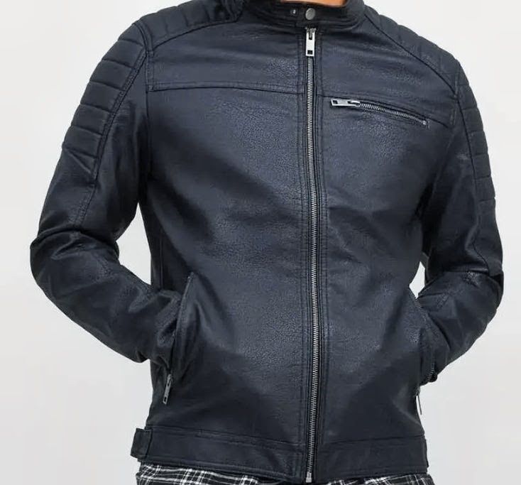Jack & Jones Jachetă de piele pentru bărbați Rocky