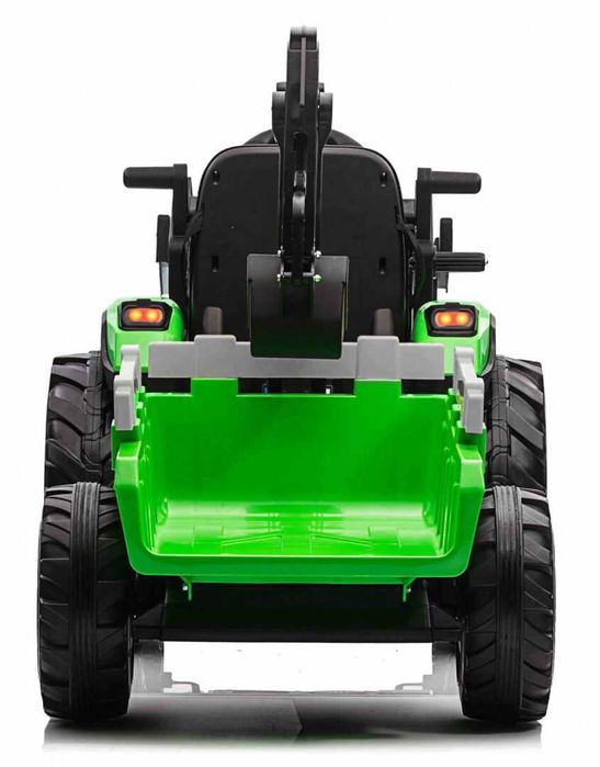 Tractor excavator electric pt copii cu remorca Autokids (2068) Verde