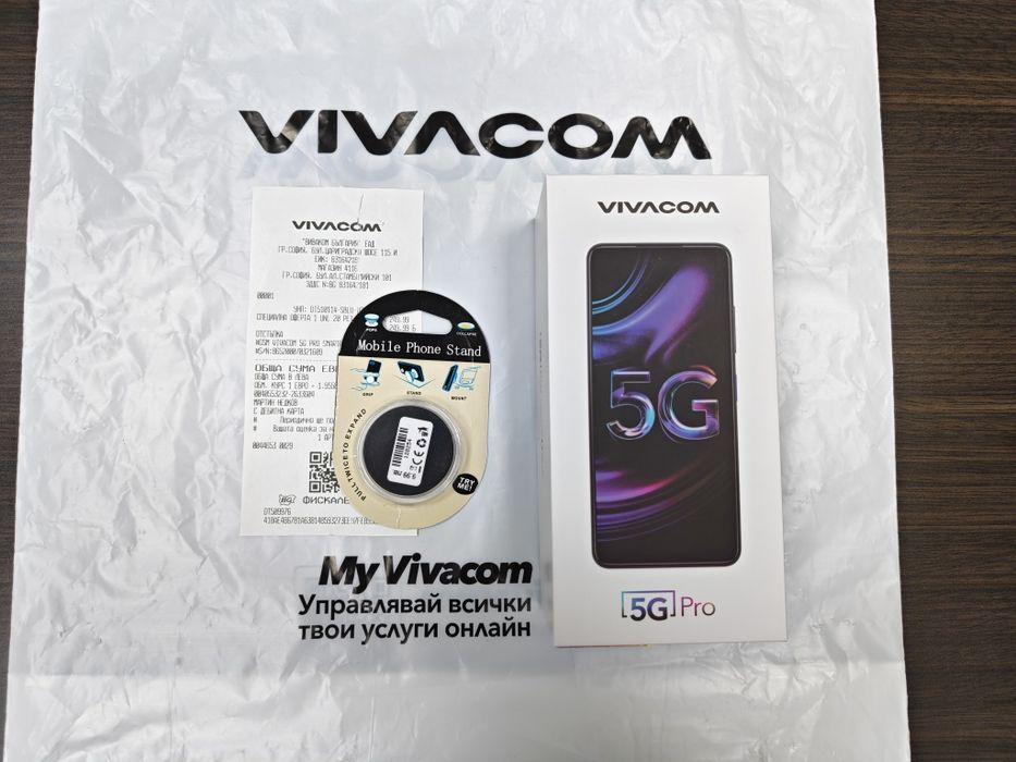 ЗАПЕЧАТАН 256GB ZTE Vivacom 5G PRO 6GB Phone Stand гаранция до 2028