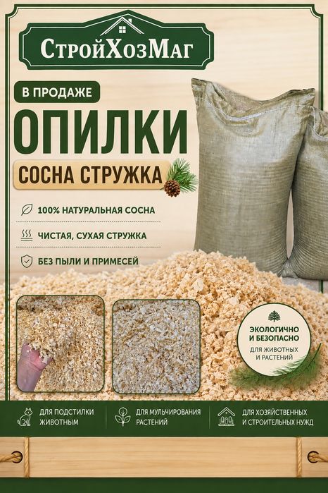 Опилки стружка сосновые
