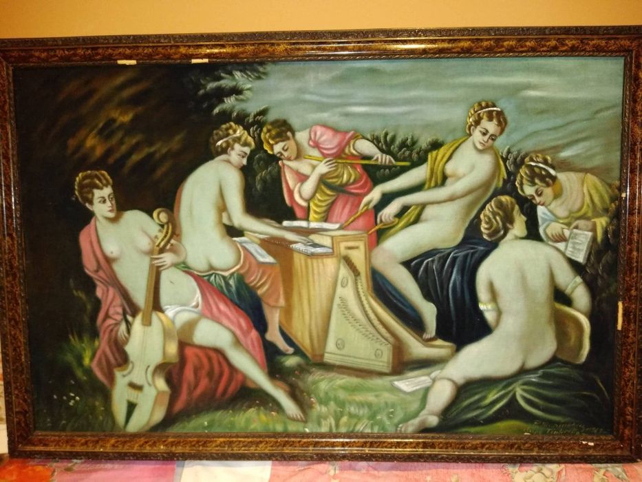 Vand Schimb Tablou Rar Pe Panza Ulei de R Marinescu dupa Tintoretto