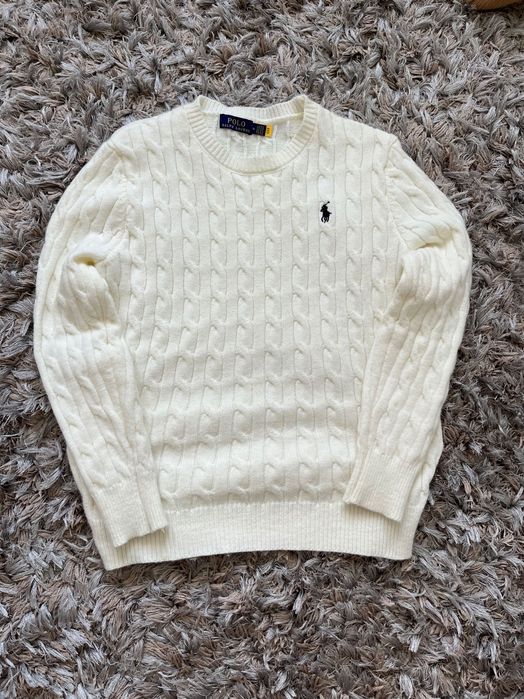 Polo Ralph Lauren Cable Knit alb – M