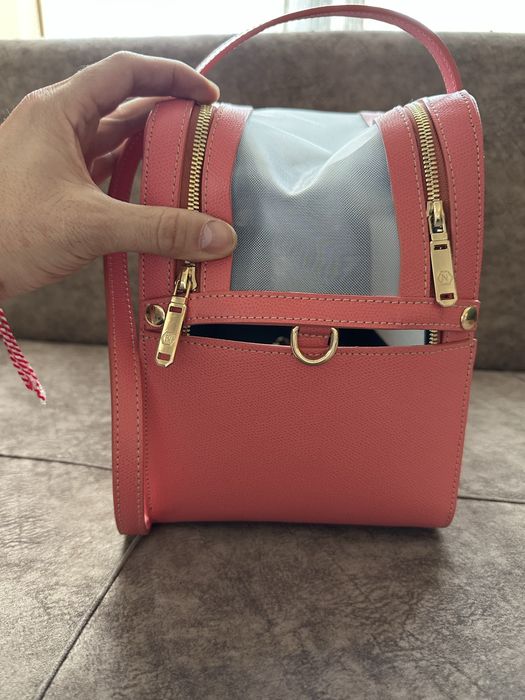 Кучешка чанта от естествена кожа