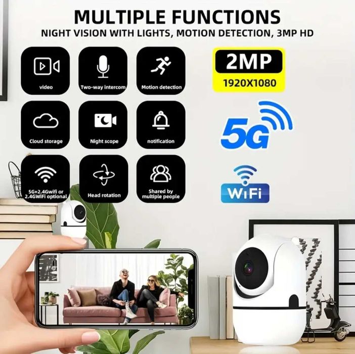 Camera supraveghere bebelusi, audio, video, WiFi, Full HD NighT Vision