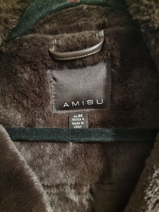 Geaca piele întoarsă imblanita Amisu