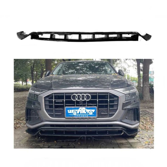 Prelungire Extensie Bara Fata Lip cu Audi Q8 S-Line (2018-2023) Negru