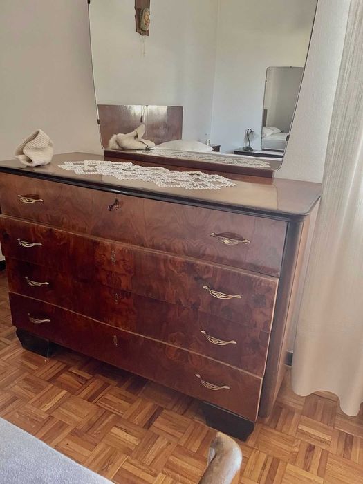 Италиански ретро спален комплект – масив, коренов фурнир, mid century