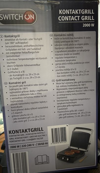 Grătar  electric Switch On CG-A001, 2000 W, Negru/Gri