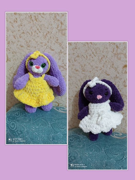 Плюшевые зайки ручной работы.Цена за одну