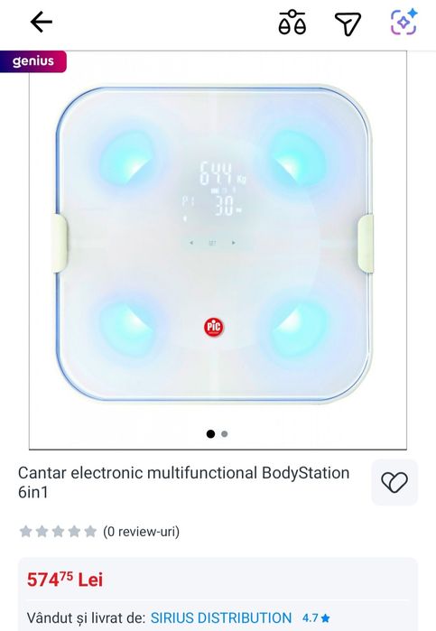 Cantar inteligent  Pic Solution PiC BodyStation Smart ,bluetooth, NOU