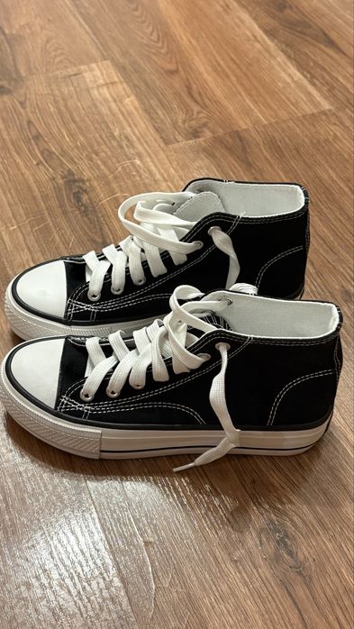 Кеды черно-белые (в стиле Converse, конверс)