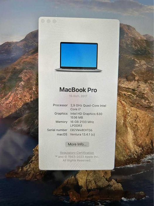 MacBook Pro 15,4 A1707 Late 2017