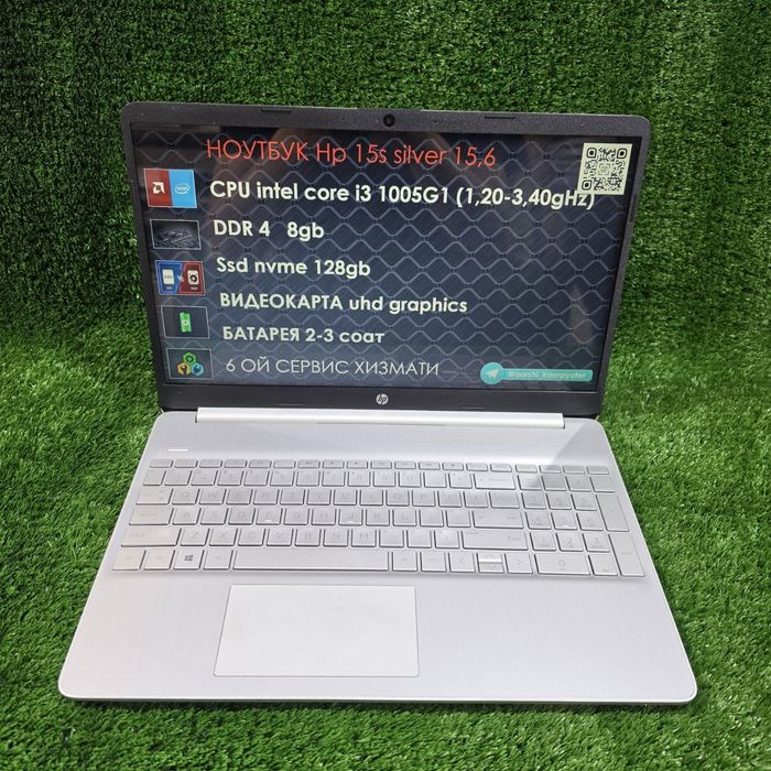 Hp 15s silver core i3 8gb 128gb