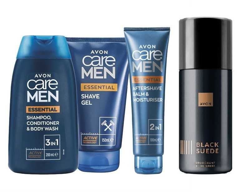 Set 3 prod. Avon Care Men Essential si Deodorant spray Black Suede-Avon