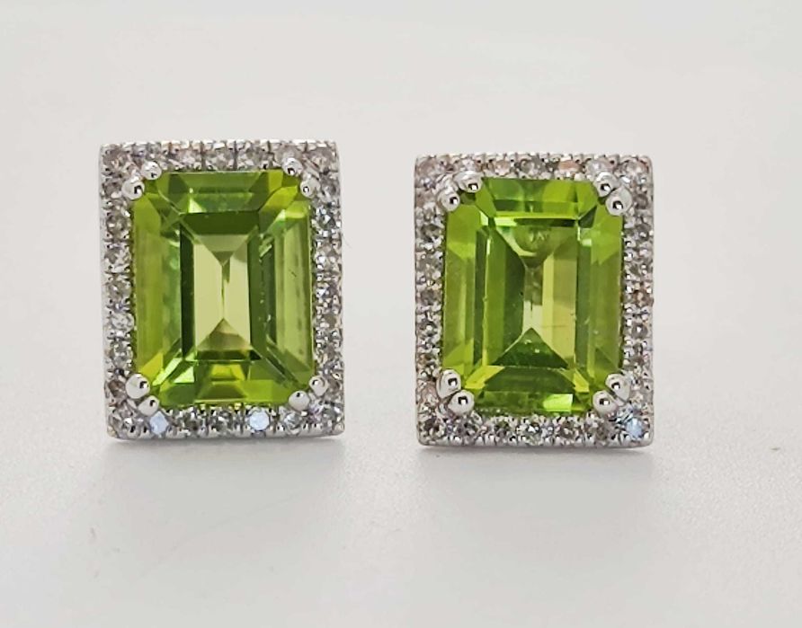 Cercei 14k cu peridot si diamante okazie!