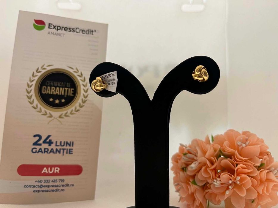 Cercei Aur 14k 2.00g (AG Moldova b32828)-Garantie 2 ani!