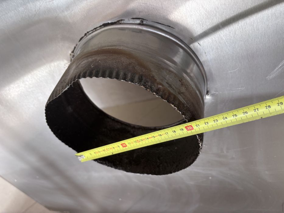 Hotă profesională inox pentru cuptor pizza 150×130 cm – stare foarte bună