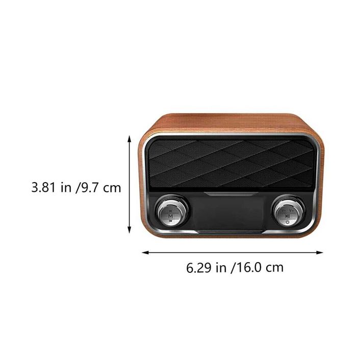 Radio portabil retro Bluetooth FM AUX difuzor wireless baterie 2000mAh