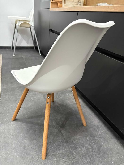 8 scaune alb/stejar natur