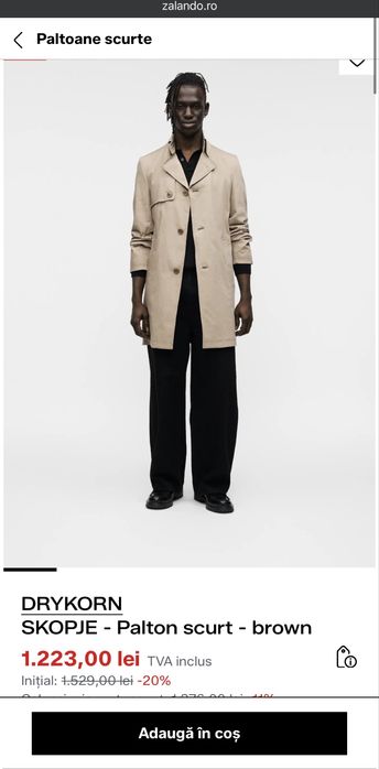 Trench primavara toamna barbati drykorn marimea L