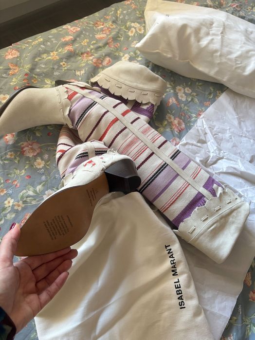 Ботуш кожа и плат ISABEL MARANT