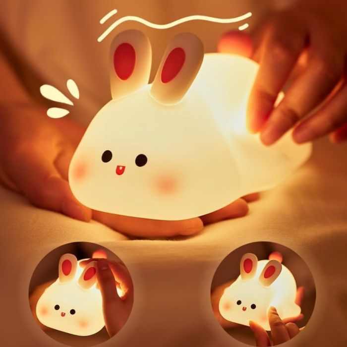Нощна лед лампа заек Tilihome Rabbit LED Light - сладка заешка лампа,