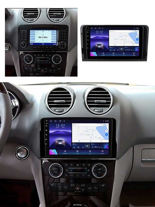 Navigatie Android 14 Mercedes ML W164 2005 - 2012 1/8 Gb CarPlay