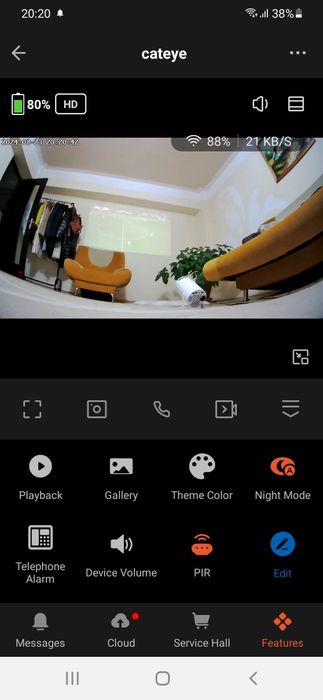 Sonerie video vizor smart, detecție prezența alarmă pe telefon,Wi-Fi,